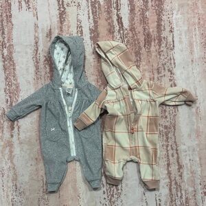 Carter's Gray and Cream Kids Footies